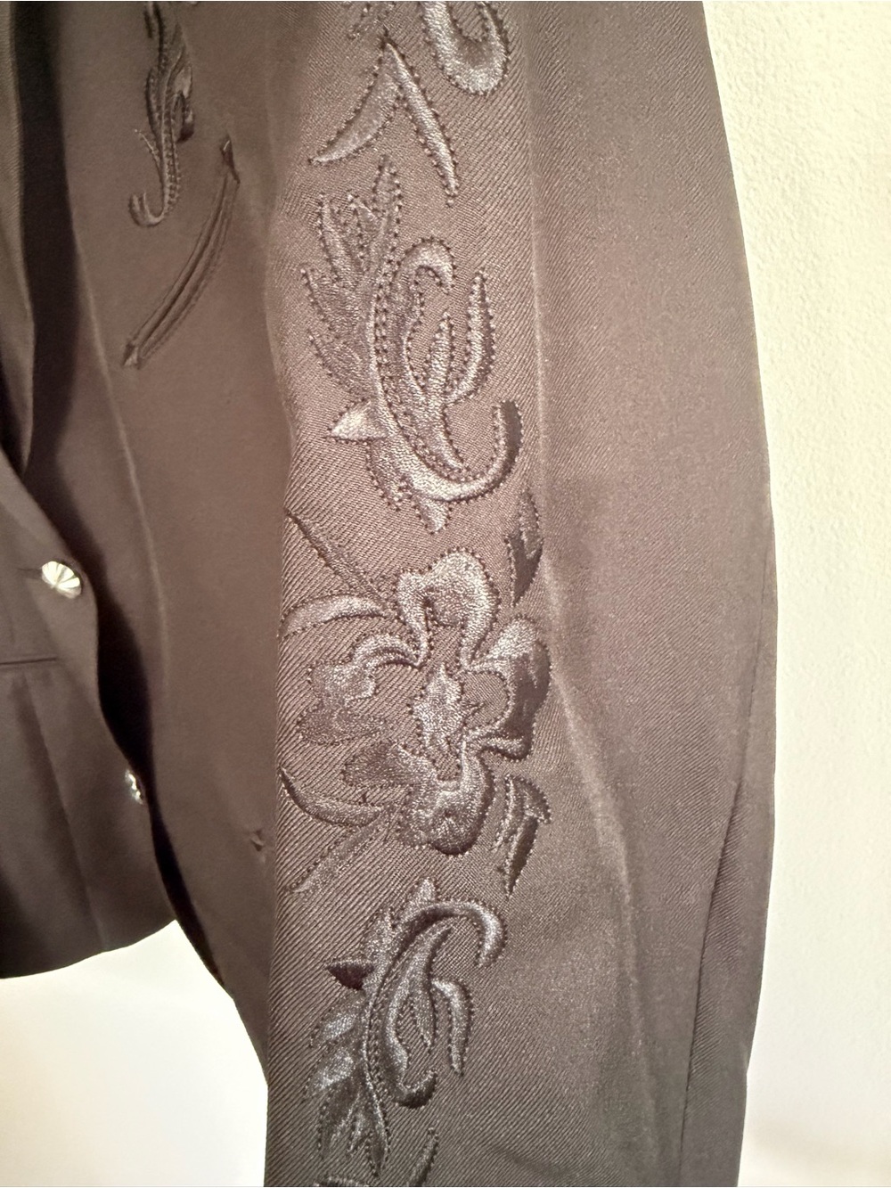 Scully Women’s Tonal Scroll Black Embroidered Blazer Size XXL - Picture 8 of 12